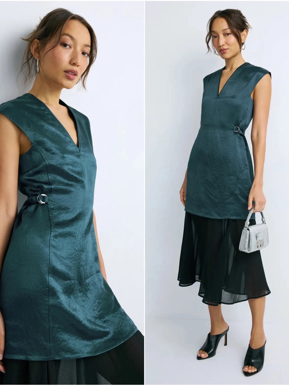 NWT 3.1 Phillip Lim Satin Chiffon Combo Dress